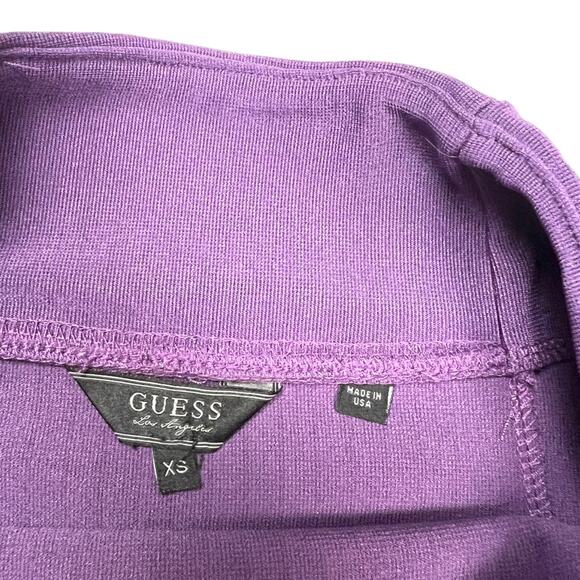 Guess Los Angeles Bandage Skirt Pencil Pull On Stretch Women's XS Solid Purple - Picture 2 of 6